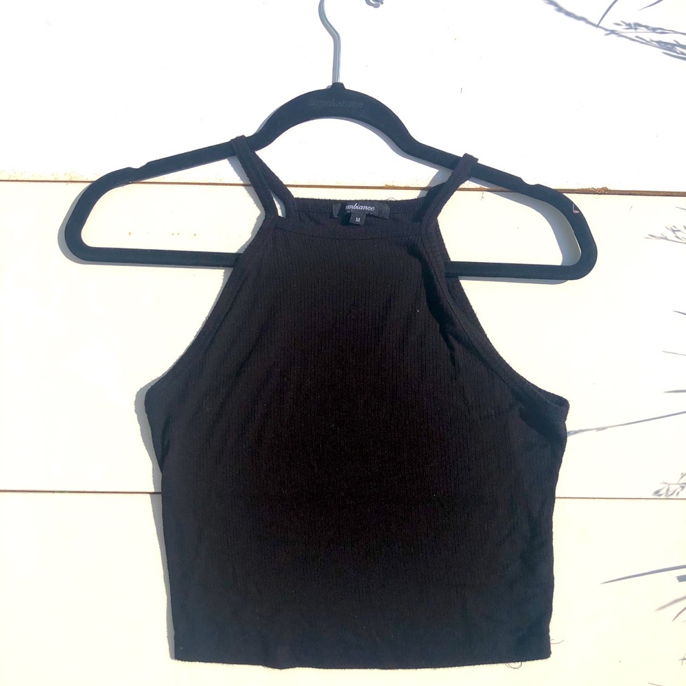 black halter tank top